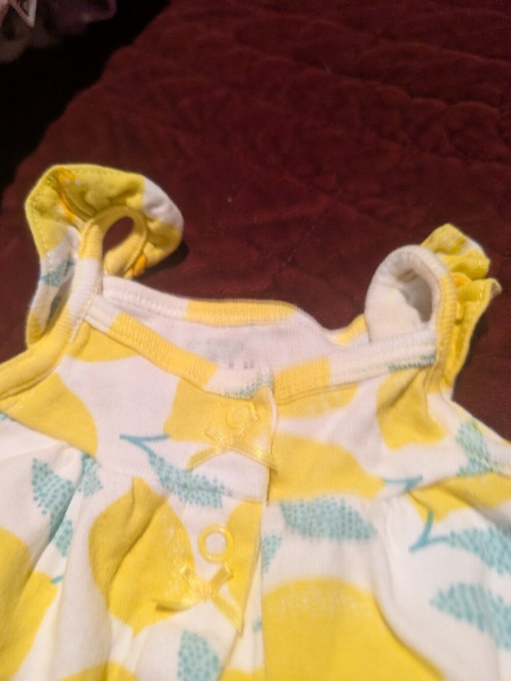 Child of Mine by Carter's Lemon Print Romper 0-3 Months